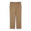 Gucci Tailored Pants With Distinctive Logo Pattern In Brown