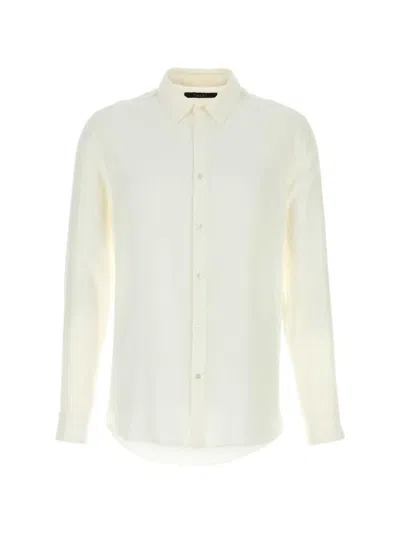 Gucci Crepe Shirt Tailored Collar Curved Hem Long Sleeves In White