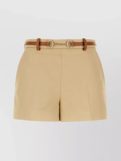 Gucci Tailored Shorts With Back Pockets And Belt Loops In Beige