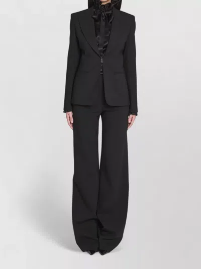 Gucci Tailored Stretch Wool Jacket Structured Waist In Black