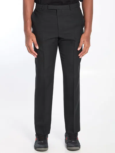 Gucci Polyester Straight-leg Tailored Trousers In Black