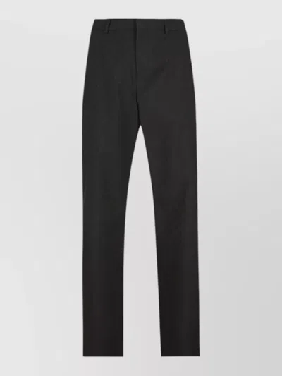 Gucci Tailored Trousers Subtle Pattern Belt Loops In Black
