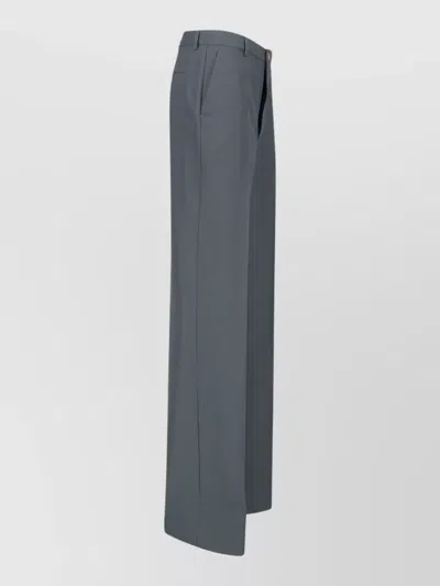 Gucci Tailored Trousers Wide Leg Belt Loops In Blue