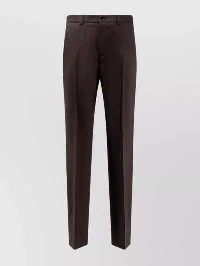Gucci Tailored Trousers With Pockets And Belt Loops In Brown