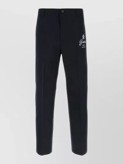 Gucci Tailored Twill Trousers Side And Back Pockets In Black