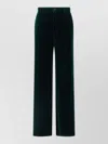 Gucci Tailored Velvet Trousers Featuring Belt Loops In Green
