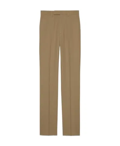 Gucci Tailored Wide-leg Trousers In Brown