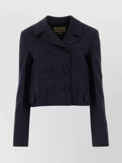Gucci Tailored Wool Blend Jacket In Black