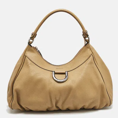 Pre-owned Gucci Tan Leather Abbey D-ring Shoulder Bag In Brown