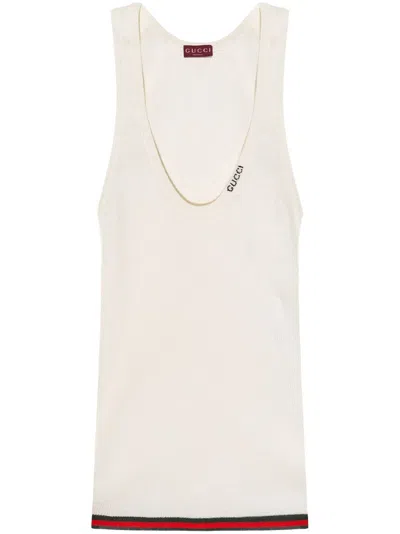 Gucci Tank Top With Logo In White