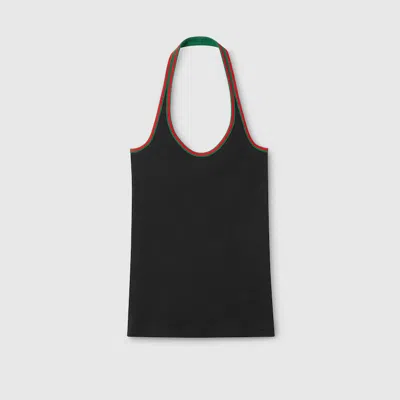 Gucci Heavy Cotton Rib Tank Top In Black