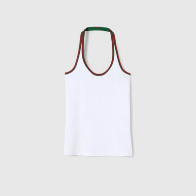 Gucci Heavy Cotton Rib Tank Top In White