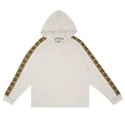 Pre-owned Gucci Tape Detail Popover Hoodie 'natural/multicolor' | Tan | Men's Size M In Brown