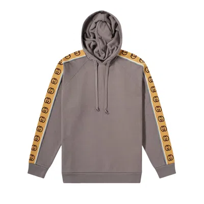 Pre-owned Gucci Tape Detail Popover Hoodie 'smoke Grey' | Men's Size S In Gray