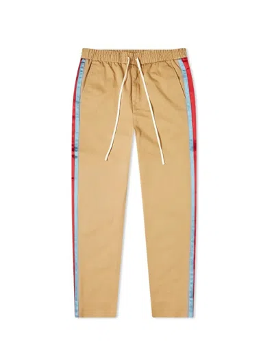 Pre-owned Gucci Taped Logo Chinos - Tan Cotton In Sand