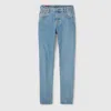 Gucci Web-stripe Tapered Jeans In Blue