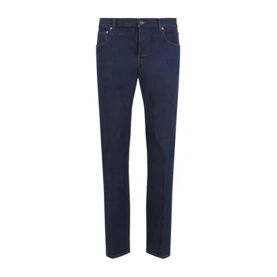 Gucci Mens Dark Blue Brand-embossed Mid-rise Straight-leg Jeans