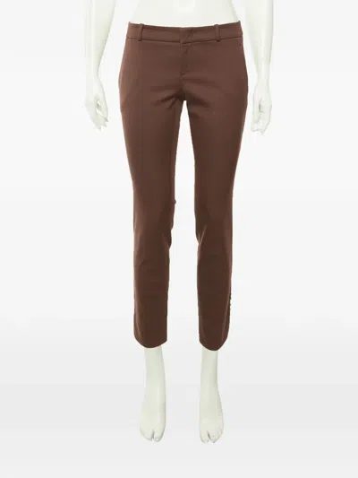 Pre-owned Gucci Tapered-leg Trousers In Brown