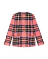 Gucci Checked Wool Stretch Blazer With Golden-effect Buttons In Black