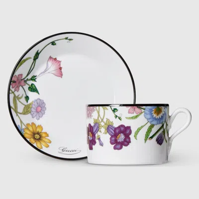 Gucci Tasse À Thé Et Soucoupe Flora In Multi