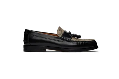 Pre-owned Gucci Tassel Gg Canvas Loafers Black Ebony In Black/ebony