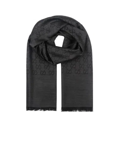 Gucci Tassel Scarf In Black