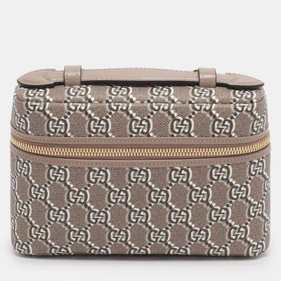 Pre-owned Gucci Taupe Gg Shadow Supreme Canvas Mini Crossbody Bag In Gray
