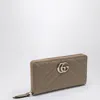 Gucci Taupe Marmont Gg Zip Around Wallet Women In Gray