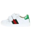 Gucci (td)  Leather Toddler Sneaker With Web 'white'