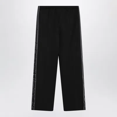 Gucci Tech Fabric Jogging Trousers With Side Web Ribbon Bands In Black