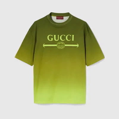 Gucci Technical Cotton Jersey T-shirt With Print In Green