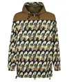 Gucci Technical Fabric Hooded Jacket In Khaki