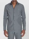 Gucci Technical Fabric Shirt Featuring Horsebit Detail In Gray
