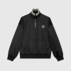Gucci Technical Jersey Half Zip Jacket In Black