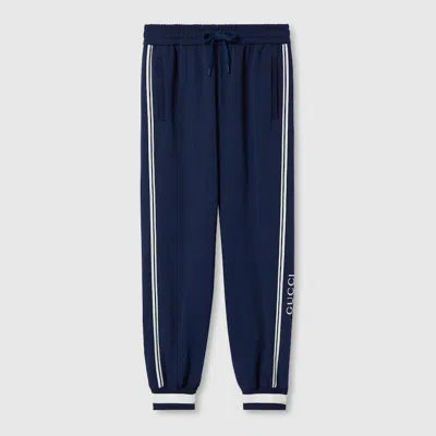 Gucci Technical Jersey Jogging Pant In Blue