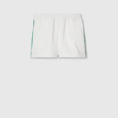 Gucci Technical Jersey Short With Web In White