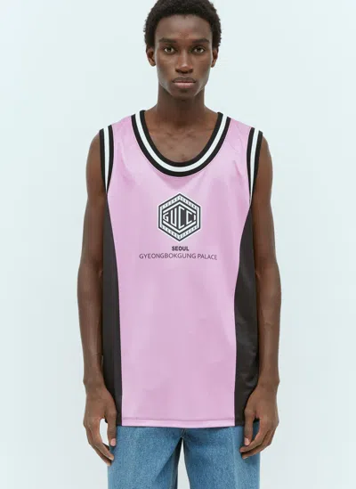 Gucci Technical Jersey Tank Top In Pink