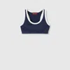 Gucci Technical Jersey Top With Logo In Blue