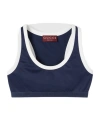 Gucci Technical Jersey Top With Logo In Blue