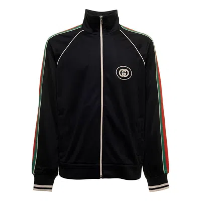GUCCI GUCCI TECHNICAL JERSEY ZIP JACKET 'BLACK'