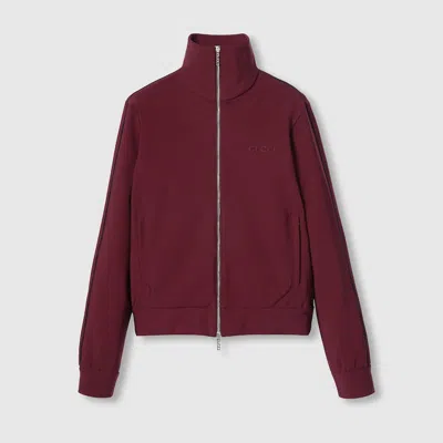 Gucci Technical Jersey Zip Jacket In Red