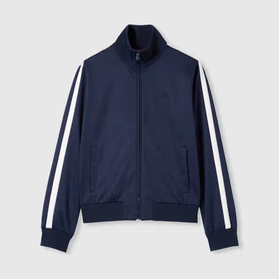 Gucci Technical Jersey Zip Jacket With Embroidery