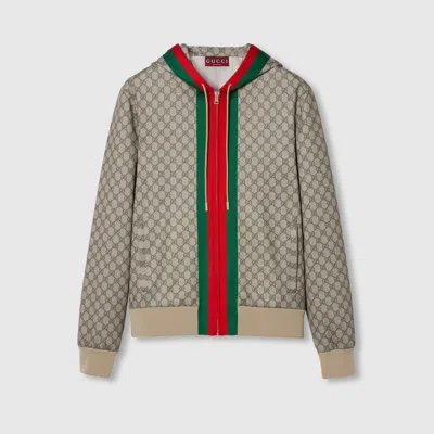GUCCI GUCCI TECHNICAL JERSEY ZIP JACKET WITH WEB