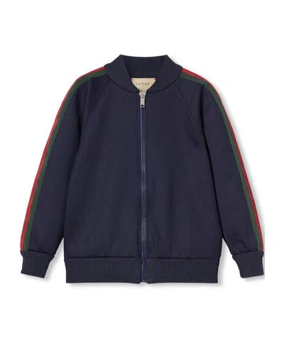 Gucci Technical Jersey Zip-up Jacket In Black