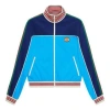 Gucci Technical Jersey Zip-up Jacket With Web 'blue' In Blue