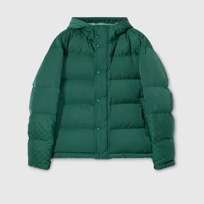 Gucci Technical Nylon Twill Padded Jacket In Green