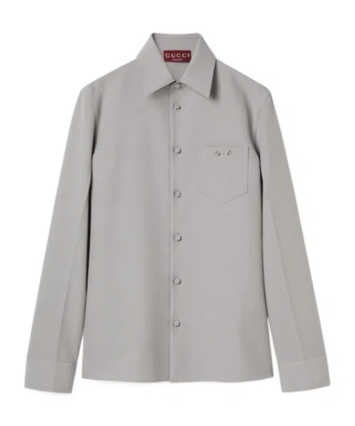GUCCI TECHNICAL PANAMA SHIRT WITH HORSEBIT