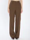 Gucci Straight-leg Tailored Pants In Brown