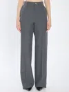 Gucci Women Technical Panama Pants In Gray