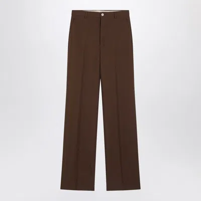 Gucci Technical Panama Trousers Women In Brown